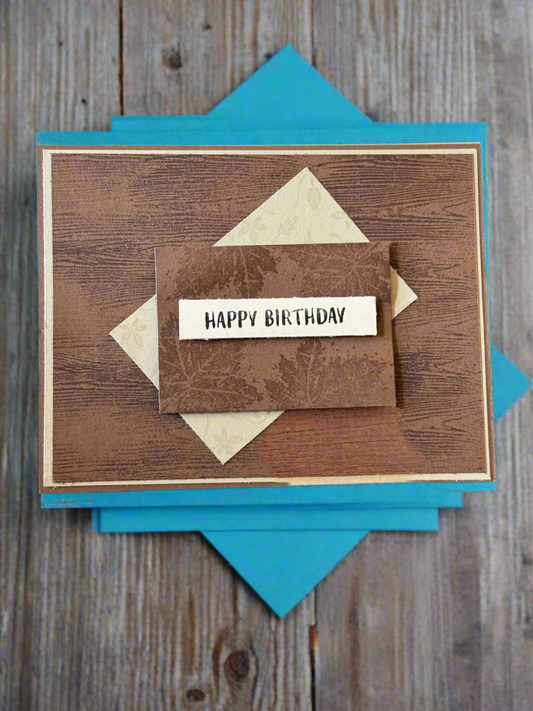 Wood Grain Happy Birthday