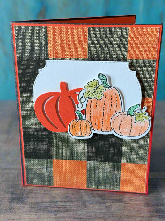 Plaid Pumpkins Card